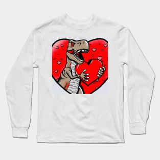 T-Rex In Love Long Sleeve T-Shirt
